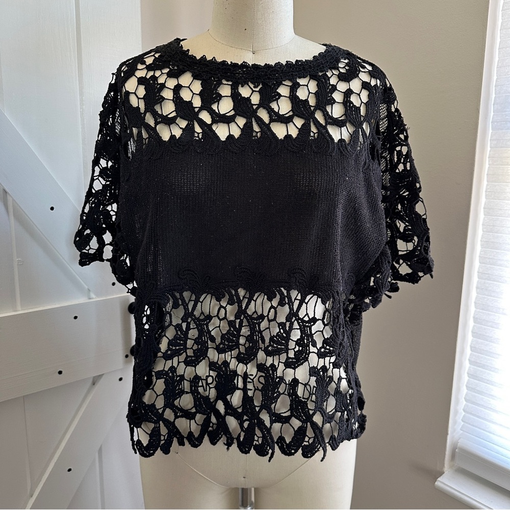Zara Trafaluc Lace Mesh Top